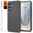 A Spigen tok Samsung Galaxy S25, Liquid Air, fekete + 9H edzett üveghez
