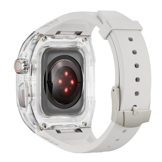Szilikon szíj tokkal az Apple Watch 1/2/3/3/4/4/5/6/7/8/9/10/SE/Ultra/Ultra 2 42/44/45/49MM órához