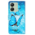 Pattintható tok a Xiaomi Redmi 13C / Poco C65, Wallet, Butterflies kék