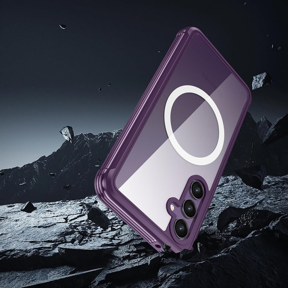 Tok Samsung Galaxy S23 FE készülékhez, Shockproof, fóliával, MagSafe-hoz, lila