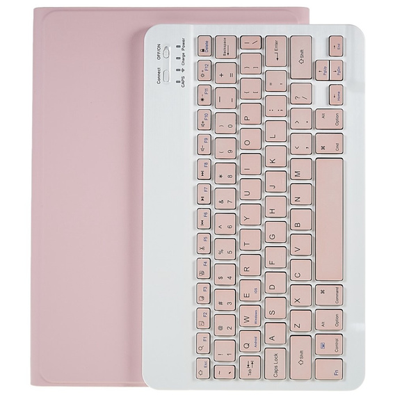 Tok + billentyűzet Samsung Galaxy Tab S7 T870/T875 / S8, Pen Slot, rózsaszín rose gold