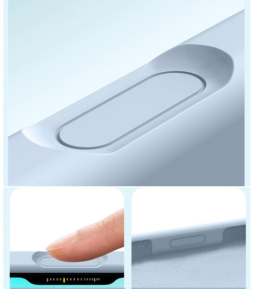 Szilikon tok iPhone 17 Pro Max készülékhez, MagSafe, ütésgátló, kék