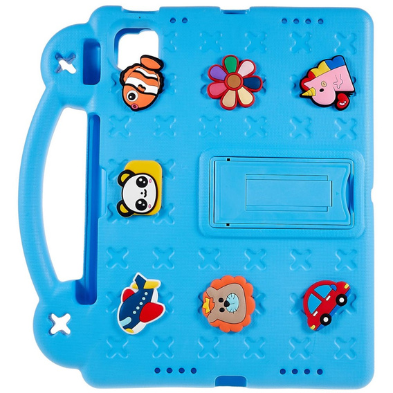 Gyermek tok Apple iPad Air 11" 6 gen. 2024, Cute Patterns, állvánnyal, kék