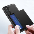 Telefontok a Samsung Galaxy S21 FE, Sliding Card Holder, fekete