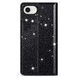 A flip tok iPhone 16E, Card Slot Glittery, fekete