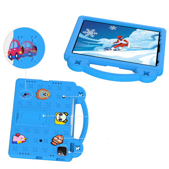 Gyermek tok iPad Air 10.9" 2022/2020 (5/4 gen.) / Pro 11" 2022/2021/2020 (4/3/2 gen.), Cute Patterns, állvánnyal, kék