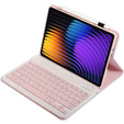 Bluetooth billentyűzetet tartalmazó tok Xiaomi Pad 7 / Xiaomi Pad 7 Pro készülékhez, rózsaszínű