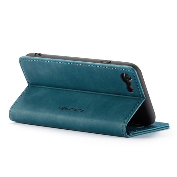CASEME tok iPhone 7/8/SE 2020/SE 2022, Leather Wallet Case, kék
