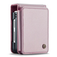 CASEME flip tok Samsung Galaxy Z Flip5 5G, Litchi Wallet, rózsaszín
