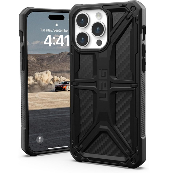 Tok Urban Armor Gear iPhone 15 Pro, Monarch, carbon fekete