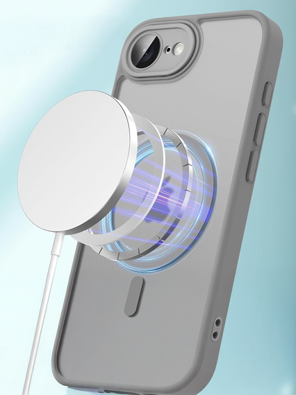 Tok iPhone 16E-hoz, MagSafe, ERBORD Matt Case, titánium szürke + képernyőüveg