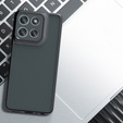 Tok Xiaomi Redmi 15 5G / 4G, kameravédelemmel, átlátszó, fekete oldallapokkal
