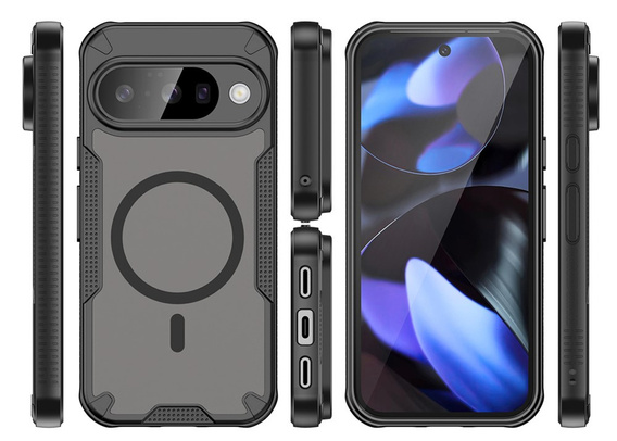 Páncélozott tok Google Pixel 10 Pro XL-hez, MagSafe, matt, fekete