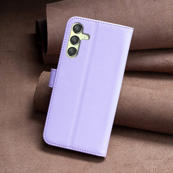 Pattintható tok a Samsung Galaxy A25 5G, BINFEN Wallet, lila + 9H üveg 