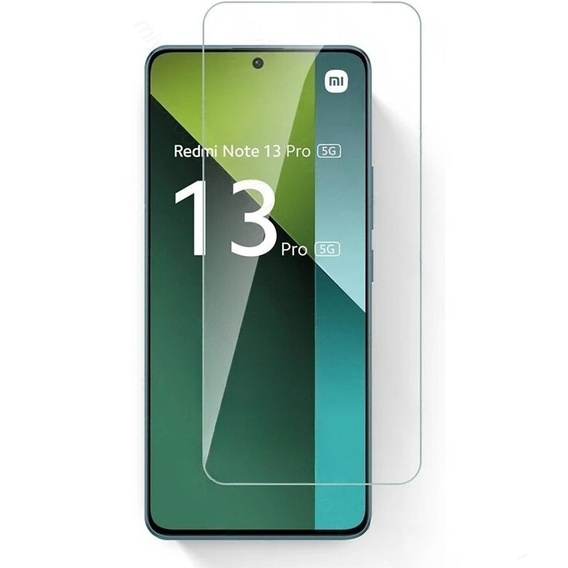 Szilikon tok Xiaomi Redmi Note 13 Pro 5G, kamera védelemmel, átlátszó / piros + edzett üveg 9H