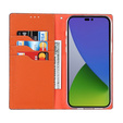 Pattintható tok a iPhone 14 Pro Max, Litchi Skin Grain, sötétkék