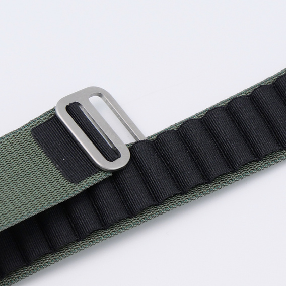 Nylon szíj Apple Watch 1/2/3/4/4/5/6/7/8/SE/ULTRA 42/44/45/45/49mm, zöld  / fekete