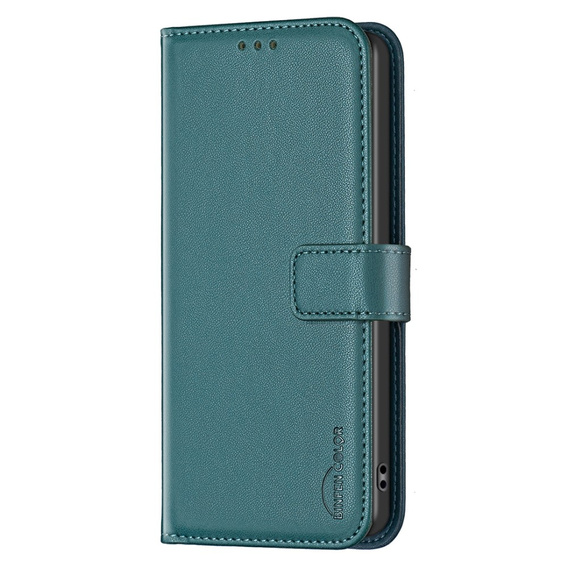 Pattintható tok a Xiaomi Redmi Note 13 Pro 4G / Xiaomi Redmi Note 14S / Xiaomi Poco M6 Pro 4G, BINFEN Wallet, zöld