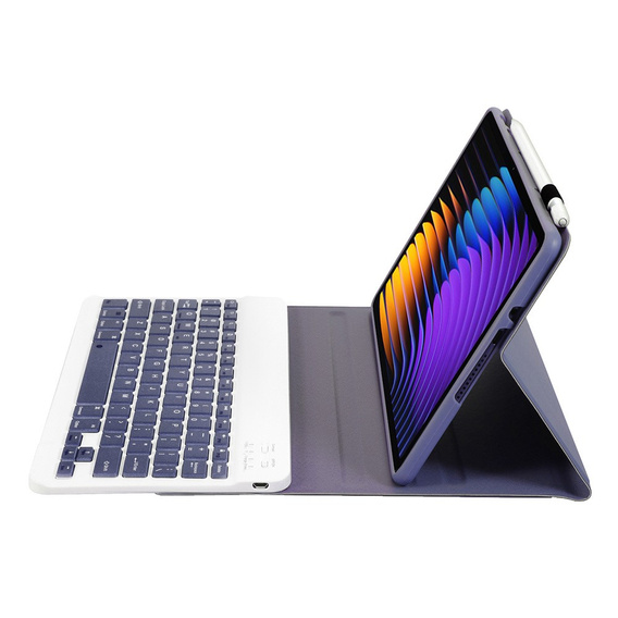 Bluetooth billentyűzetet tartalmazó tok Xiaomi Pad 7 / 7 Pro készülékhez, lila