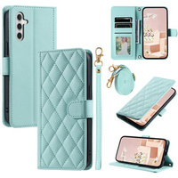 Flap tok Samsung Galaxy S24 FE, Rhombus Crossbody Leather, zöld