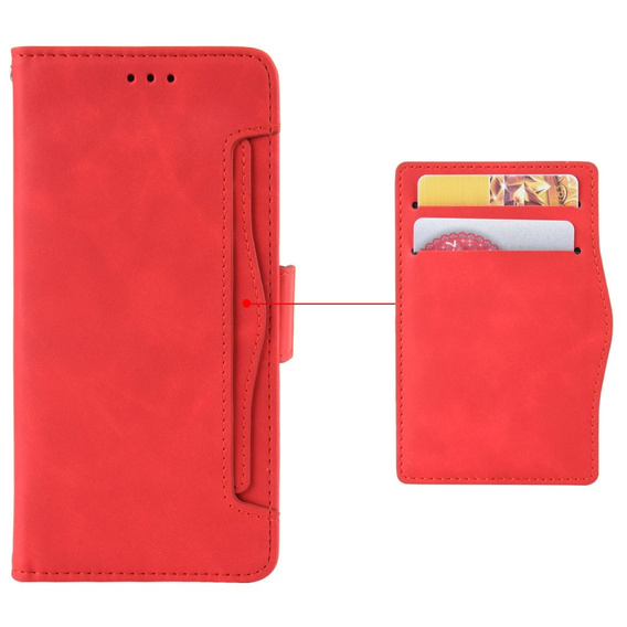 Pattintható tok a Xiaomi Redmi 13, Card Slot, piros