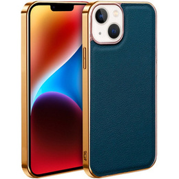 Telefontok a iPhone 14 Plus, Cowhide Leather, zöld