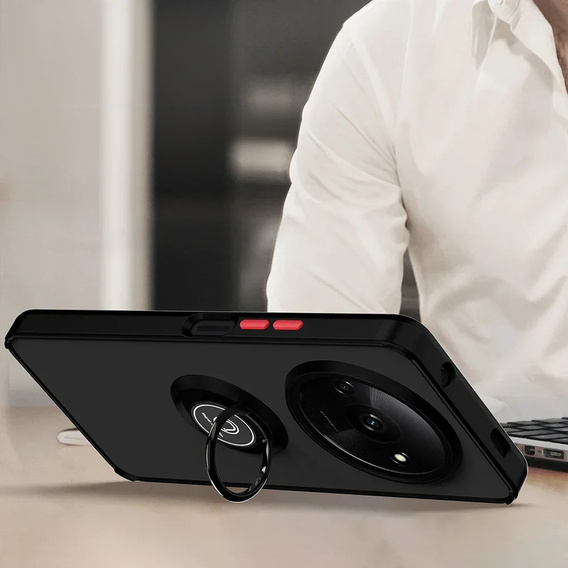Szilikon tok Xiaomi Redmi A3, kamera védelemmel, átlátszó / fekete