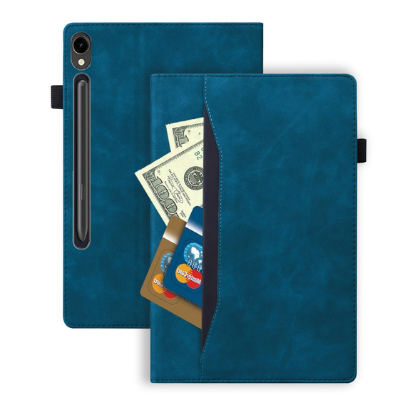 Tok Samsung Galaxy Tab S10 FE+ Plus, Classic, tolltartóval, kék