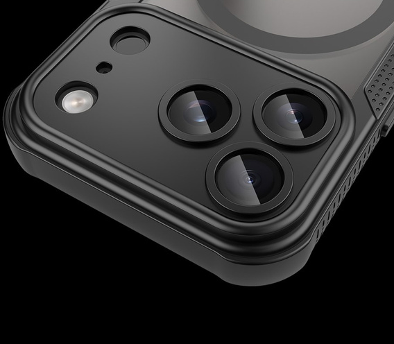 Tok iPhone 17 Pro készülékhez, MagSafe, páncélozott, fekete