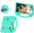 Gyermek tok Samsung Galaxy Tab S6 Lite 10.4 2020/2022 / Tab A7 2020 T500 / T505 / Tab S6 T860/T865, Cute Patterns, állvánnyal, zöld