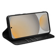 Flip tok Samsung Galaxy S25 FE, QIALINO Leather Wallet, fekete