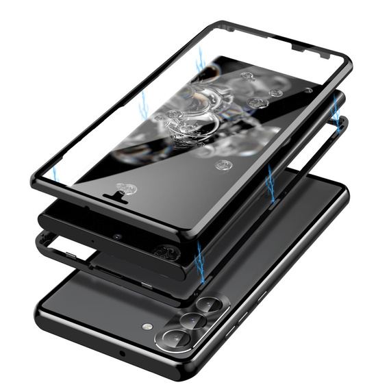 Tok Samsung Galaxy S23 Plus, Magnetic Dual Glass, fekete