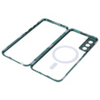 Magnetic Dual Glass MagSafe tok Samsung Galaxy S21+ Plus, zöld