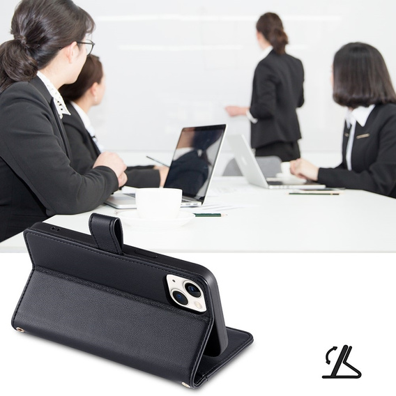 Pattintható tok a Xiaomi Redmi Note 13 Pro 5G, Wallet Zipper Pocket, fekete