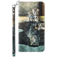 Pattintható tok a Xiaomi Redmi 13C / Poco C65, Wallet, Cat & Tiger