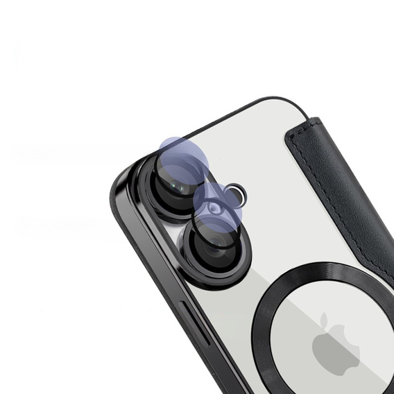 Pattintható tok a iPhone 16, RFID Wallet MagSafe CamShield, fekete