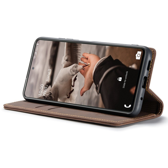 CASEME tok Samsung Galaxy S20 FE, Leather Wallet Case, barna
