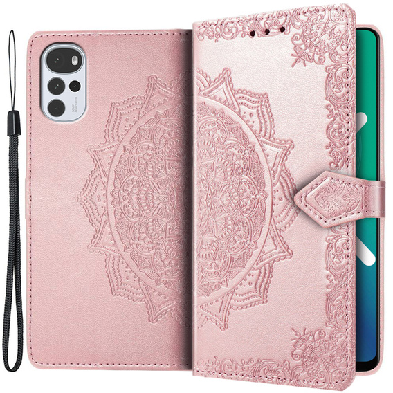 Pattintható tok a Motorola Moto G22, Mandala, rózsaszín rose gold