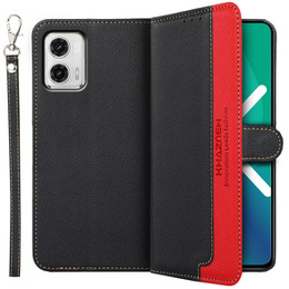 Pattintható tok a Motorola Moto G73 5G, KHAZNEH RFID, fekete / piros