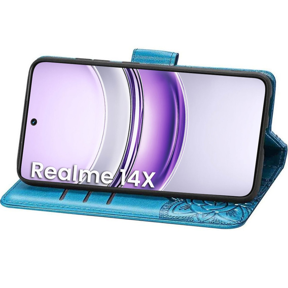 Pattintható tok a Realme 14X / Realme C75, Butterfly, kék