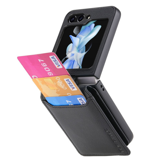 Tok Samsung Galaxy Z Flip7 FE / Z Flip6, Card Slot Ring Case, fekete