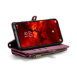 Tok CASEME Samsung Galaxy S24 FE, RFID Leather Wallet, vállpánttal, piros