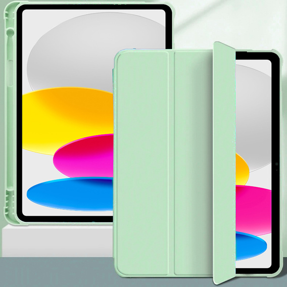Tok iPad 10.9 2022 10 Gen, Smart Pencil, tolltartóval, zöld