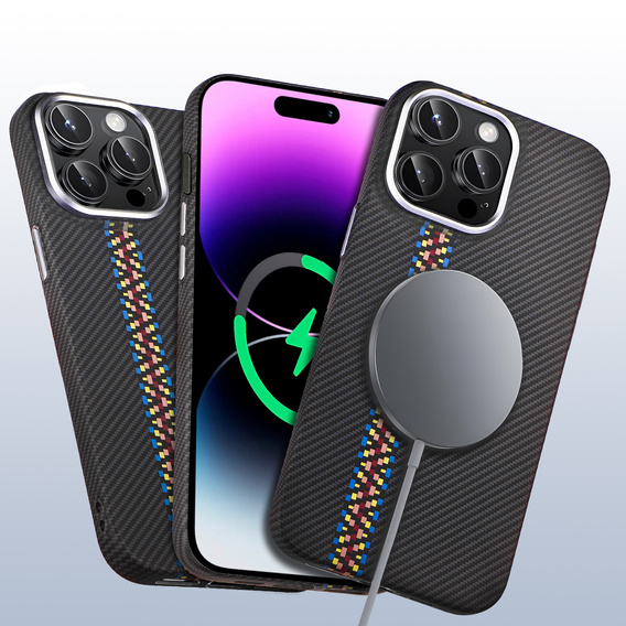 Tok iPhone 14 Pro, Carbon Fiber MagSafe, fekete