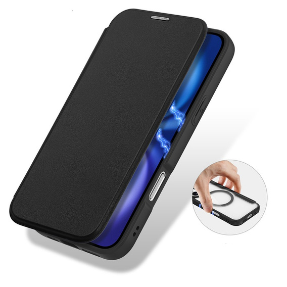 Dux Ducis tok iPhone 17-hez, Skin X Pro, patenttal, MagSafe-hoz, fekete