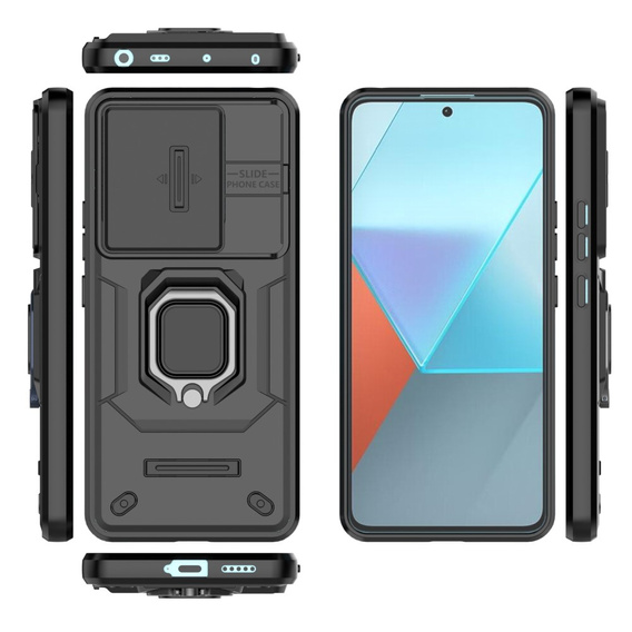 Telefontok a Xiaomi Redmi Note 13 Pro 5G, KickStand Camera Lens, fekete