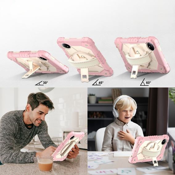 Gyerek tok Xiaomi Redmi Pad SE 8.7", páncélozott, pánttal, rózsaszín