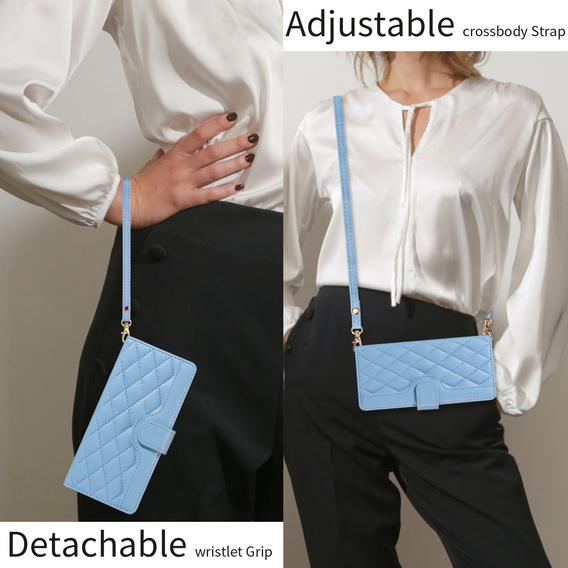 Rhombus Crossbody bőr flip tok Motorola Edge 70 készülékhez