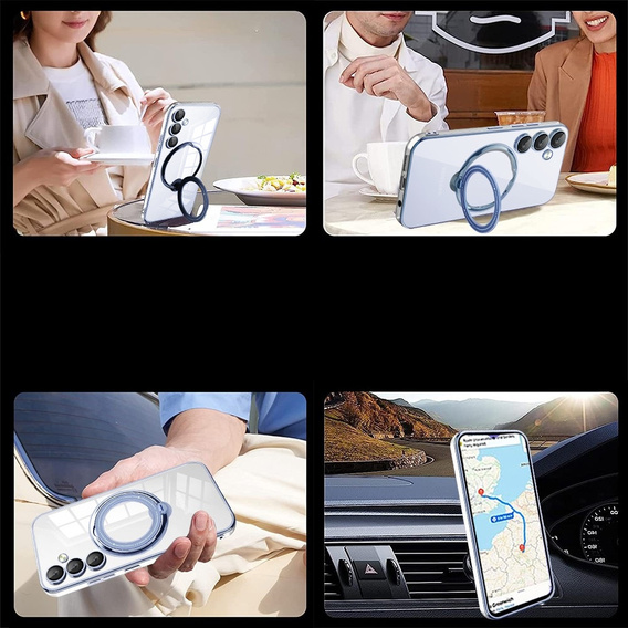 Mágneses tok Samsung Galaxy S25 készülékhez, MagSafe, kék