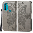 Pattintható tok a Motorola Moto G71 5G, Butterfly, szürke